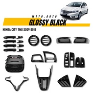 MTTO Honda City Tmo 2009-2013 Exterior Interior Car Glossy Black Frame Cover Accessories