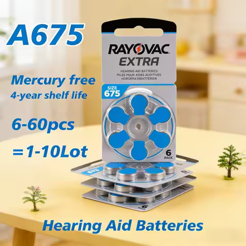 NEW 6-60PCS Rayovac Extra Mercury Free Hearing Aid Batteries Size 675 675A A675 PR44 Battery For Sou