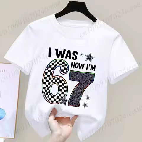 I Was 6 Now I'm 7 Printed Kids Tshirts for Baby T-Shirt Funny 7th B-day Gift for Boys T Shirts Seven