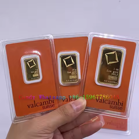 1oz/5g/20g Valcambi Gold Bar Suisse Bar Replica Bullion Gold Coin Gifts