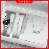 Fashion Women's Watch Ins Mesh Belt Round Roman Number Dial  Minimalist Quartz Watch