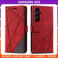 Premium Leather Wallet Flip Case with Stand SAMSUNG GALAXY A55