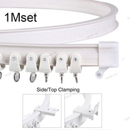 1M Plastic Curtain Rod Rail Track Mounted Flexible Ceiling Bendable Straight Slide Windows Accessories Kit  F1SG