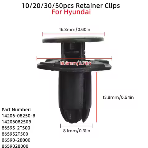 10/50Pcs Car Auto Front Bumper Push Clips Rivets Fastener For Hyundai I30 1420608250B 865952T500 865