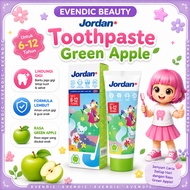READY Jordan Oral Care Kids Toothpaste Green Apple 6-12 Years 75gr - Children's Toothpaste