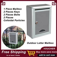 กล่องจดหมายที่ล็อคได้ ตู้ไปรษณีย์ ตู้ รับจดหมาย กล่องใส่ใบเสร็จค่าไฟ จดหมาย ตู้จดหมาย Retro อลูมิเนียม Mail Post กล่องเก็บของกลางแจ้งกล่องจดหมายล็อคได้ Wall Mount Lockable Mailbox