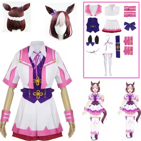 Anime Uma Musume Pretty Derby Special Week Cosplay Costume School Uniform Lolita Dress Wig for Women