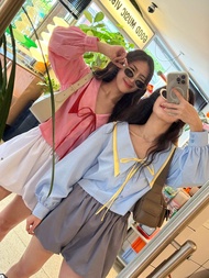 Layered Crop Shirt - Blueberry