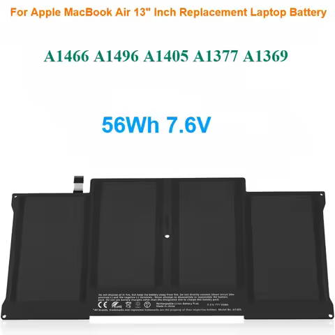 Battery for Apple MacBook Air 13" Inch Replacement Laptop Battery A1466 A1496 A1405 A1377 A1369 56Wh
