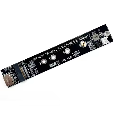 F4D For OCuLink SFF-8611/8612 to M.2 NVMe M-key 2230 2242 2260 2280 SSD Adapter Card PCIe 4.0 x4 Gen