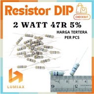 R resistor 2w 2Watt 47R 47 Ohm 47R 47Ohm 2 watt tolerance 5% 47R