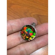 (SG Local) Canada Natural Ammonite Pendant 天然班彩六芒星吊坠 22mm