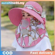 shine Summer Women Outdoor Print Fisherman Hat UV Protection Wide Brim Garden Work Shade Hat Breatha