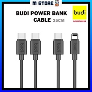 Budi 35W/65W PD Fast Charging Cable Powerbank Cables 25cm For Ip/Type-C Cables Short Power Bank Cabl