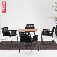 Rattan Courtyard Rattan Chair Table Chair Leisure Outdoor Balcony Outdoor Sunscreen Table Chair Thre