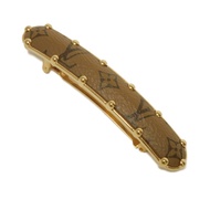 二手LOUIS VUITTONSweet Dream LV Logo Flowerブラウン鉚釘甜美髮夾 Monogram Reverse Beige 髮夾 M69613