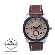 Fossil Men's Machine Chronograph Brown Leather Watch FS5620