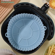 GentleHappy Silicone Air Fryers Oven Baking Tray Pizza Fried Chicken Airfryer Silicone Basket Reusable Airfryer Pan Liner Accessories sg