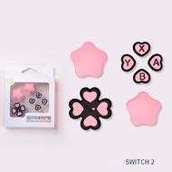 Cute Silicone Soft D-Pad Button Cap Set For Nintendo Switch 2 Joy-con Thumb Sticks Grip Cover w/ ABX
