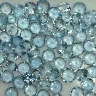30452- PRICE FOR ONE UNTREATED NATURAL ROUND AQUAMRINE STONE (specs in photo)