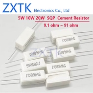 10PCS 10W SQP Cement Resistor 10W 9.1-91 ohm 9.1R 10R 15R 20R 24R 30R 36R 40R 50R 60R 75R 82R 91R Ce