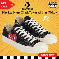 Converse play Red Heart Chuck Taylor All Star '70 Low black  รองเท้าผ้าใบคอนเวิร์ส Play สีดำ  Unisex