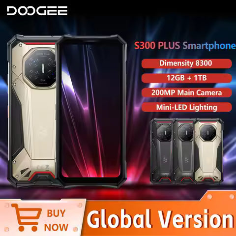 DOOGEE S300 Plus Rugged Phone 5G Android 16 Dimensity 8300 48GB+1TB 6.78" 11000mAh Gemini AI LED Lig