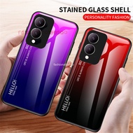 For Vivo Y17s Casing For Vivo Y17 S Y17S VivoY17S 2023 Gradient Tempered Glass Phone Case Soft TPU Edge Protection Shockproof Back Cover