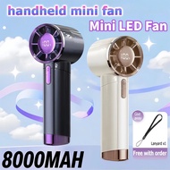 ⚡ Ready Stock ⚡100-Speed Adjustable Super-Mute Turbo Mini Fan 8000mAh Rechargeable Handheld Portable