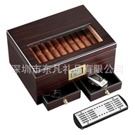 Cigar Box Cedar Wood Box Cigar Humidor Large Capacity 50-Pack Storage Sealed Moisture-Proof Visible 