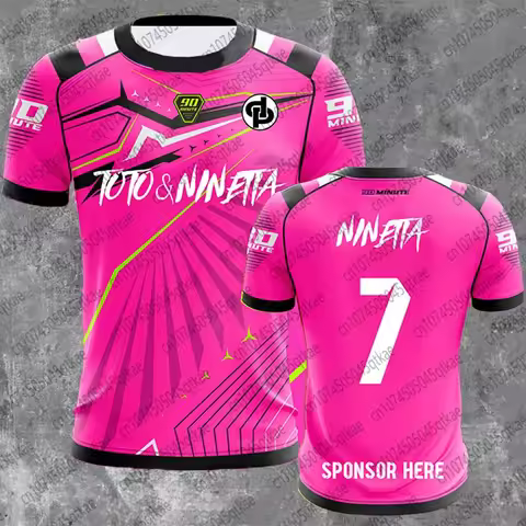 Men's and Women's Breathable Loose Short-sleeve T-shirt 90-minute Toto & Ninetta Pré 3D Print Sports