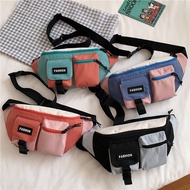 FS1G Messenger Contrast Color Stitching Japanese Waist Sports Style Small Large Capacity One Shoulde