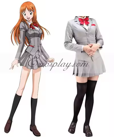 Orihime Inoue Rukia Kuchiki Tatsuki Arisawa Chizuru Honsho Cosplay Costume Karakura School Uniform O