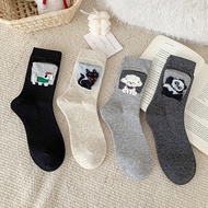 Pocket Socks Female Cute Cartoon Socks Flocking Animal Socks Niche Funny Funny Girl Socks