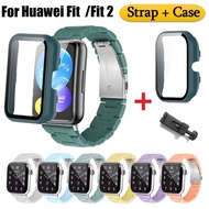 For Huawei fit 2 / Huawei Fit Strap + Huawei Watch fit 2 Case Full Screen Covered Soft Huawei Watch fit 2 Strap Plastic Huawei Fit 2 Strap Full Covered Huawei Watch fit Cover