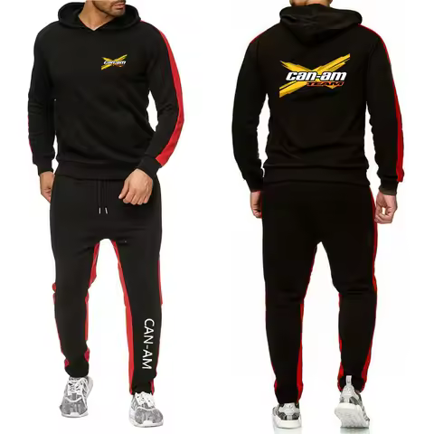 CAN-AM BRP 2022 Men's New Tracksuit Solid Color Spring Hoodie Tops+Pants 2 Pieces Casual Sports Runn