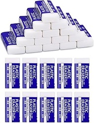 Children's Eraser, 10 Pieces 2B Eraser, Soft White Plastic Rubber Eraser, Classic Eraser for Schools