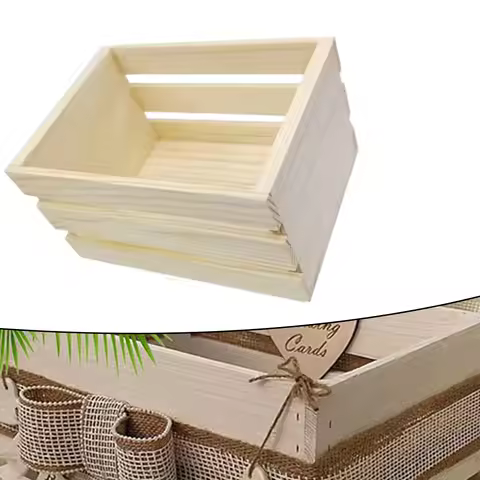 Wood Storage Box Fruit Cosmetics Organizer Desktop Mini Wooden Basket Model Pine Wood Storage Basket
