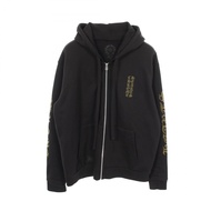 【二手】Chrome Hearts CHROME HEARTS 直式Logo黑色純棉連帽衫男款 二手 A
