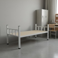 Space-Saving Dormitory Bunk Bed Stable Heavy Duty Metal Bunk Bed Full-Length Guardrails Bedroom Furn