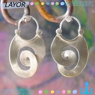 LAYORSG Silver Big Hoop Earrings, Irregular Silvery Hoop Earrings, Big Alloy Personality Symbol Pend