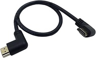 CERRXIAN 0.5m High Speed HDMI 2.0 HDMI Right Angle Male to HDMI Right Angle Male Short Cable Ultra H