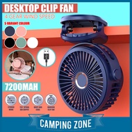 7200MAH 360 Adjustable Mini Clip Fan 4 Speed USB Mini Fan Rechargeable Fan Mini Fan Cooling Fan Clip