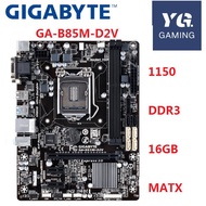 Gigabyte GA-B85M-D2V 100% Original Motherboard LGA 1150 DDR3 USB3.0 16G B85 Desktop Mainboard SATA III Systemboard Used
