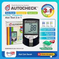 Alat Cek Gula Darah Asam Urat Kolesterol Autocheck 3in1 BONUS Alkohol Swab Onemed