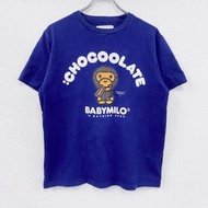 古著APE：CHOCOOLATE BABYMILO 短袖印花 T 卹，海軍藍，L 碼