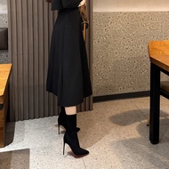 Small Size 34-39 Short Boots Women Black Stiletto Pointed Toe High Heel Elastic Thin Boots Autumn Wi