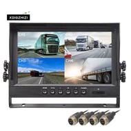 9" LCD Car Monitor 4 Channels 4CH Quad Split Screen Display for Car Truck Reversing Camera