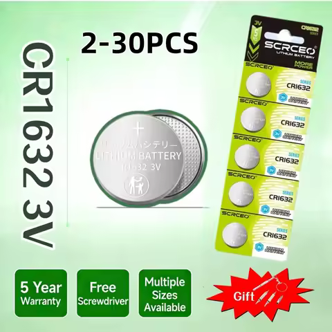 2-30PCS CR1632 Battery Lithium Battery 3V DL1632 BR1632 KCR1632 ECR1632 For Car Remote Control Watch