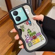 HP Phone Case For VIVO Y36 4G Y36 5G Y27 5G Y27s Y77T Case Game Cartoon Tetris Macaron Softcase Sili